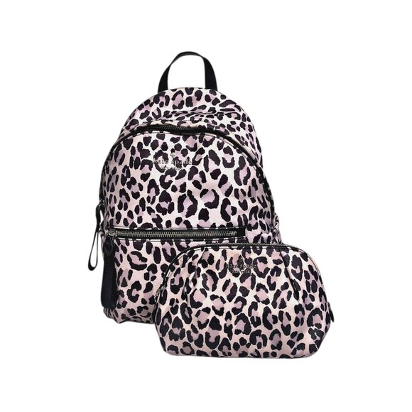 Kate Spade Chelsea Spotted Leopard Backpack & Cosmetic Case